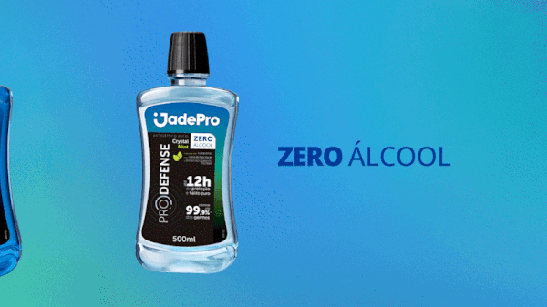 GIF: render do enxaguante bucal Zero Álcool